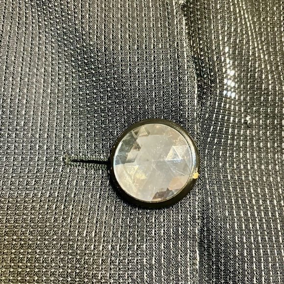 Vintage Krizia Blazer Sz 40 Euro/ Medium US Black Silver Metallic Made in Italy - Picture 9 of 16